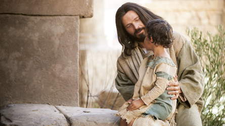 Christ with a little child on his knee